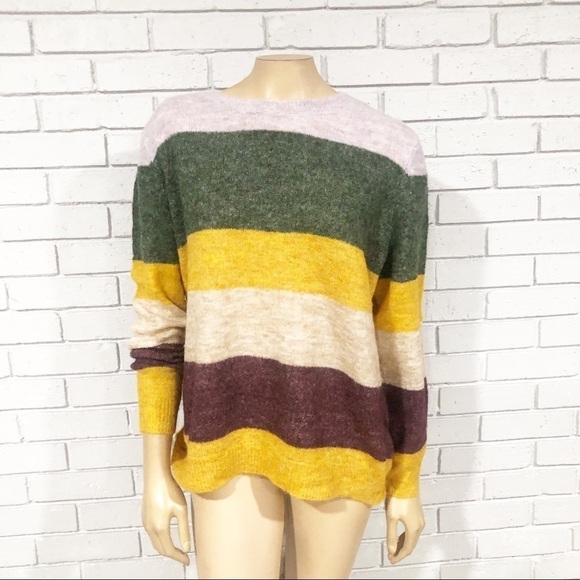 Only Susi Stripe Pullover Wool Blend Knit Sweater - Picture 1 of 9